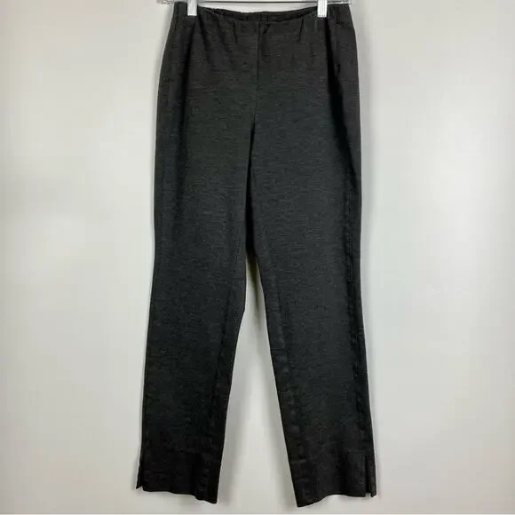 J. Jill Charcoal Grey Ponte Knit Classic Slim Straight Leg Trousers Size XS - Picture 2 of 10